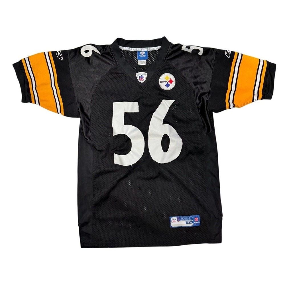Reebok LaMarr Woodley 56 Pittsburgh Steelers NFL Jersey Black Size 48